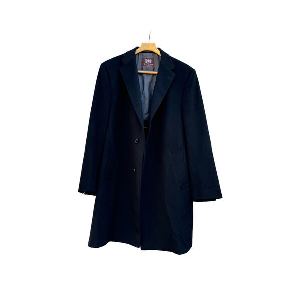 Vintage Men’s 46R black100% CASHMERE Classic Overcoat Trench Hand Tailored EUC